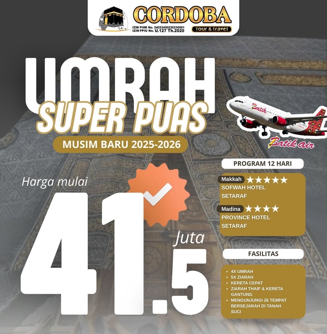 UMRAH SUPER PUAS ✨Wujudkan impianmu dan nikmati setiap perjalanan ibadahmu dengan penuh keberkah