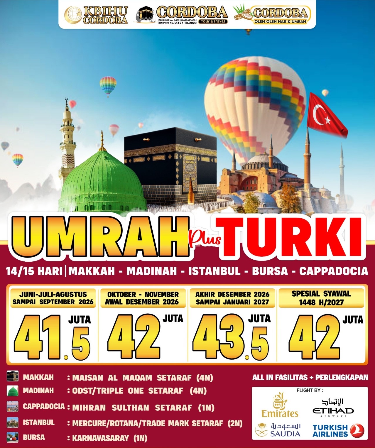 Paket Umrah Plus Turki 14/15 Hari – Cordoba Travel